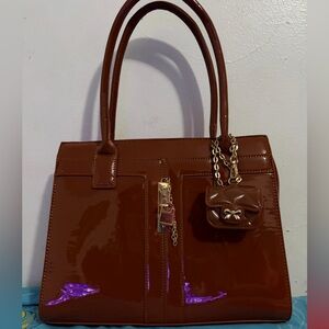 Chic Brown Satchel with Mini Bag
